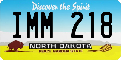 ND license plate IMM218