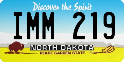 ND license plate IMM219