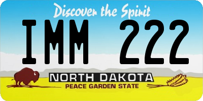 ND license plate IMM222