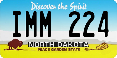 ND license plate IMM224