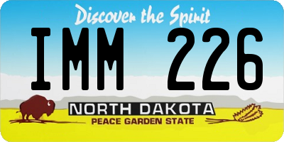 ND license plate IMM226