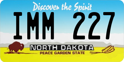 ND license plate IMM227