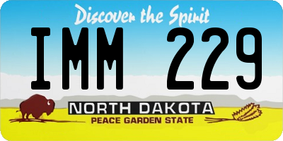 ND license plate IMM229