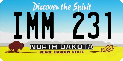 ND license plate IMM231