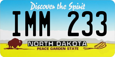 ND license plate IMM233