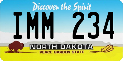 ND license plate IMM234