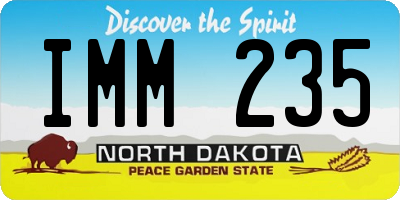ND license plate IMM235