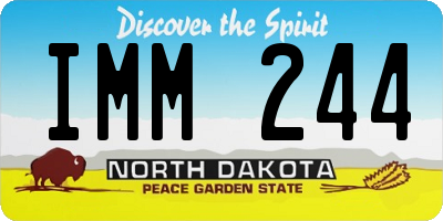 ND license plate IMM244