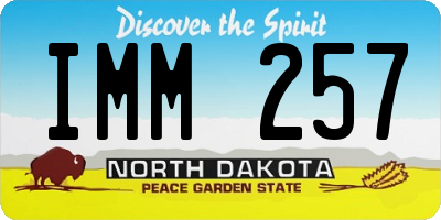 ND license plate IMM257