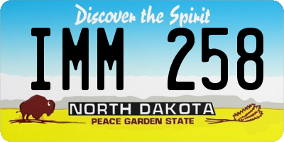 ND license plate IMM258