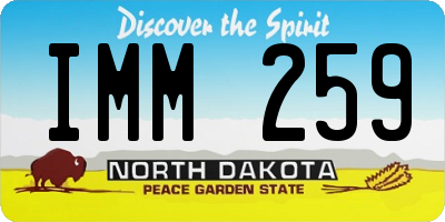 ND license plate IMM259