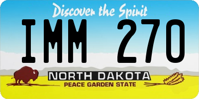 ND license plate IMM270