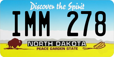 ND license plate IMM278