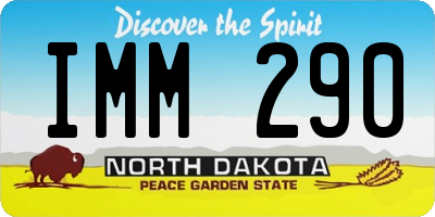 ND license plate IMM290