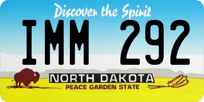 ND license plate IMM292