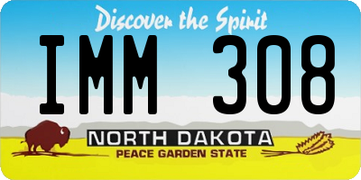 ND license plate IMM308