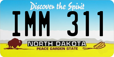 ND license plate IMM311