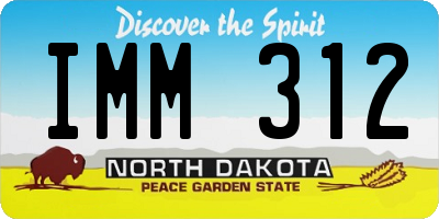 ND license plate IMM312