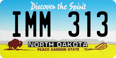 ND license plate IMM313