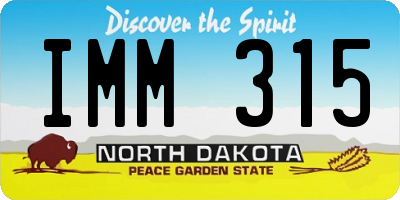 ND license plate IMM315