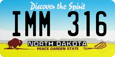 ND license plate IMM316