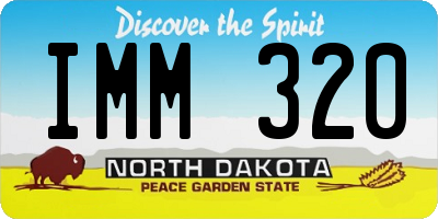 ND license plate IMM320