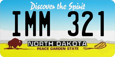 ND license plate IMM321