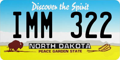 ND license plate IMM322