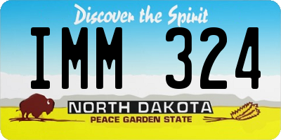 ND license plate IMM324