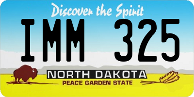 ND license plate IMM325