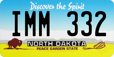 ND license plate IMM332