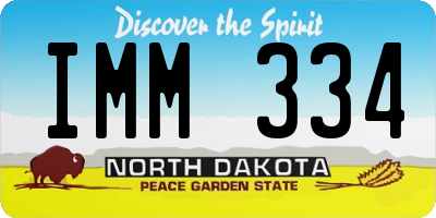 ND license plate IMM334