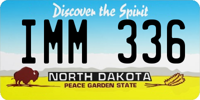 ND license plate IMM336