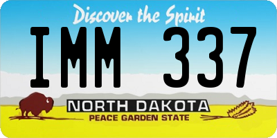 ND license plate IMM337