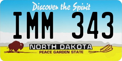 ND license plate IMM343
