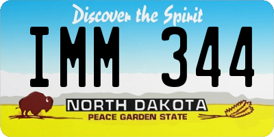 ND license plate IMM344