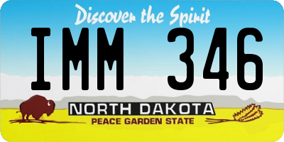 ND license plate IMM346
