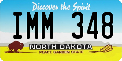 ND license plate IMM348