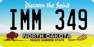 ND license plate IMM349