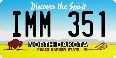 ND license plate IMM351