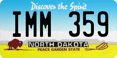 ND license plate IMM359
