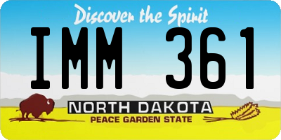 ND license plate IMM361