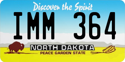 ND license plate IMM364