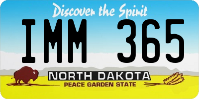 ND license plate IMM365