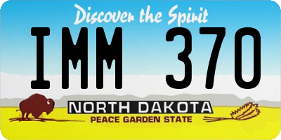 ND license plate IMM370