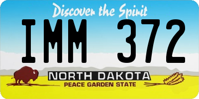 ND license plate IMM372
