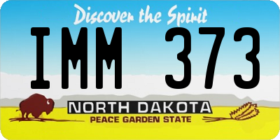 ND license plate IMM373