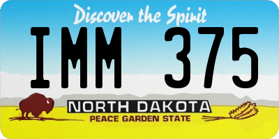 ND license plate IMM375