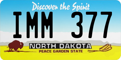 ND license plate IMM377