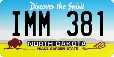 ND license plate IMM381